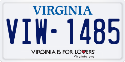 VA license plate VIW1485
