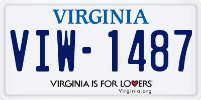 VA license plate VIW1487