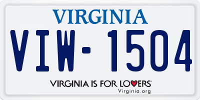 VA license plate VIW1504