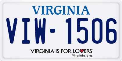 VA license plate VIW1506