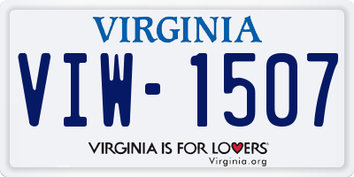 VA license plate VIW1507