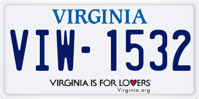 VA license plate VIW1532