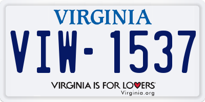VA license plate VIW1537