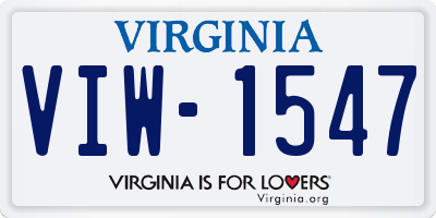 VA license plate VIW1547