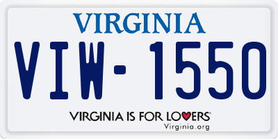 VA license plate VIW1550