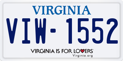 VA license plate VIW1552