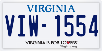 VA license plate VIW1554