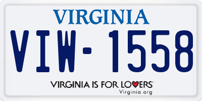 VA license plate VIW1558