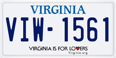 VA license plate VIW1561