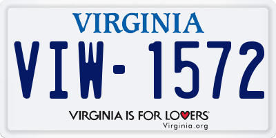 VA license plate VIW1572