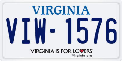 VA license plate VIW1576