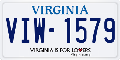 VA license plate VIW1579
