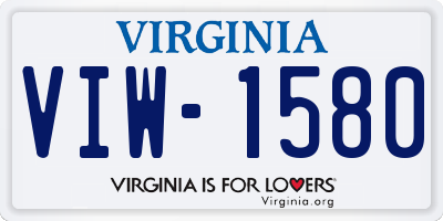 VA license plate VIW1580
