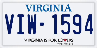 VA license plate VIW1594