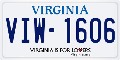 VA license plate VIW1606