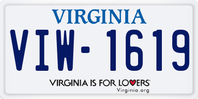 VA license plate VIW1619