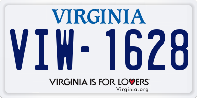VA license plate VIW1628