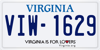 VA license plate VIW1629