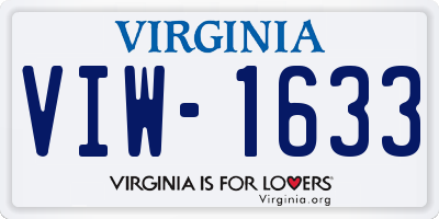 VA license plate VIW1633