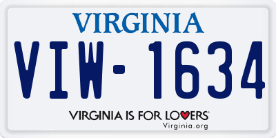 VA license plate VIW1634