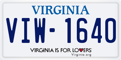 VA license plate VIW1640