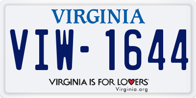 VA license plate VIW1644