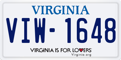 VA license plate VIW1648