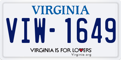 VA license plate VIW1649