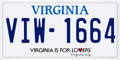 VA license plate VIW1664