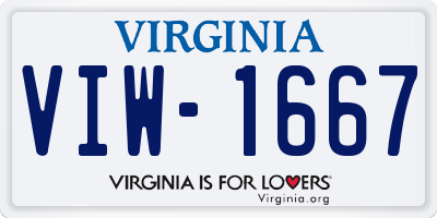 VA license plate VIW1667