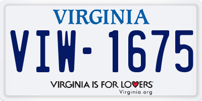 VA license plate VIW1675