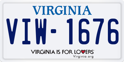 VA license plate VIW1676