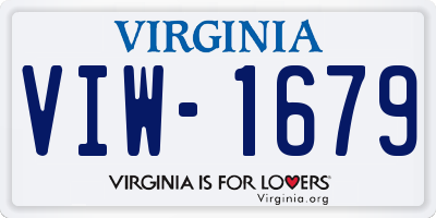 VA license plate VIW1679