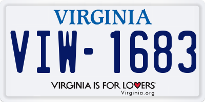 VA license plate VIW1683