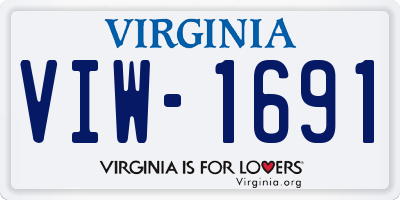 VA license plate VIW1691