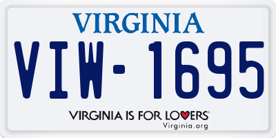 VA license plate VIW1695