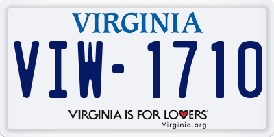 VA license plate VIW1710