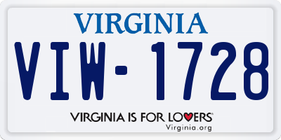 VA license plate VIW1728