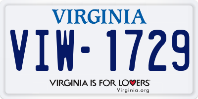 VA license plate VIW1729