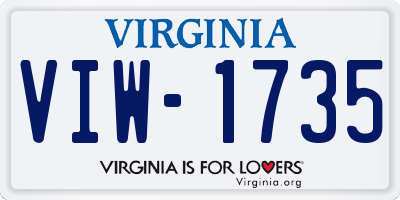 VA license plate VIW1735