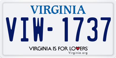 VA license plate VIW1737