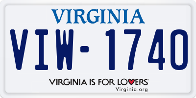 VA license plate VIW1740