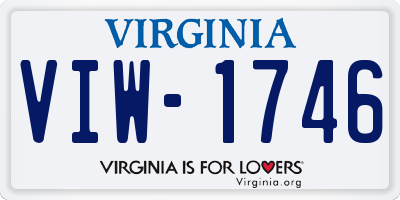 VA license plate VIW1746