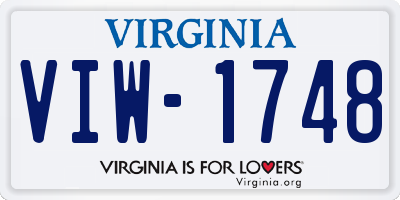 VA license plate VIW1748