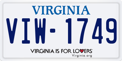 VA license plate VIW1749