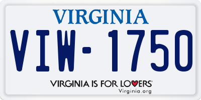 VA license plate VIW1750