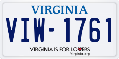 VA license plate VIW1761