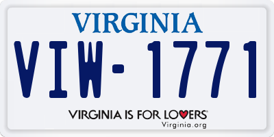 VA license plate VIW1771