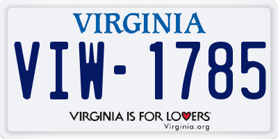 VA license plate VIW1785