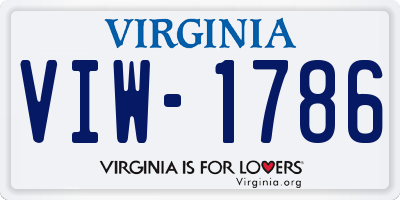 VA license plate VIW1786
